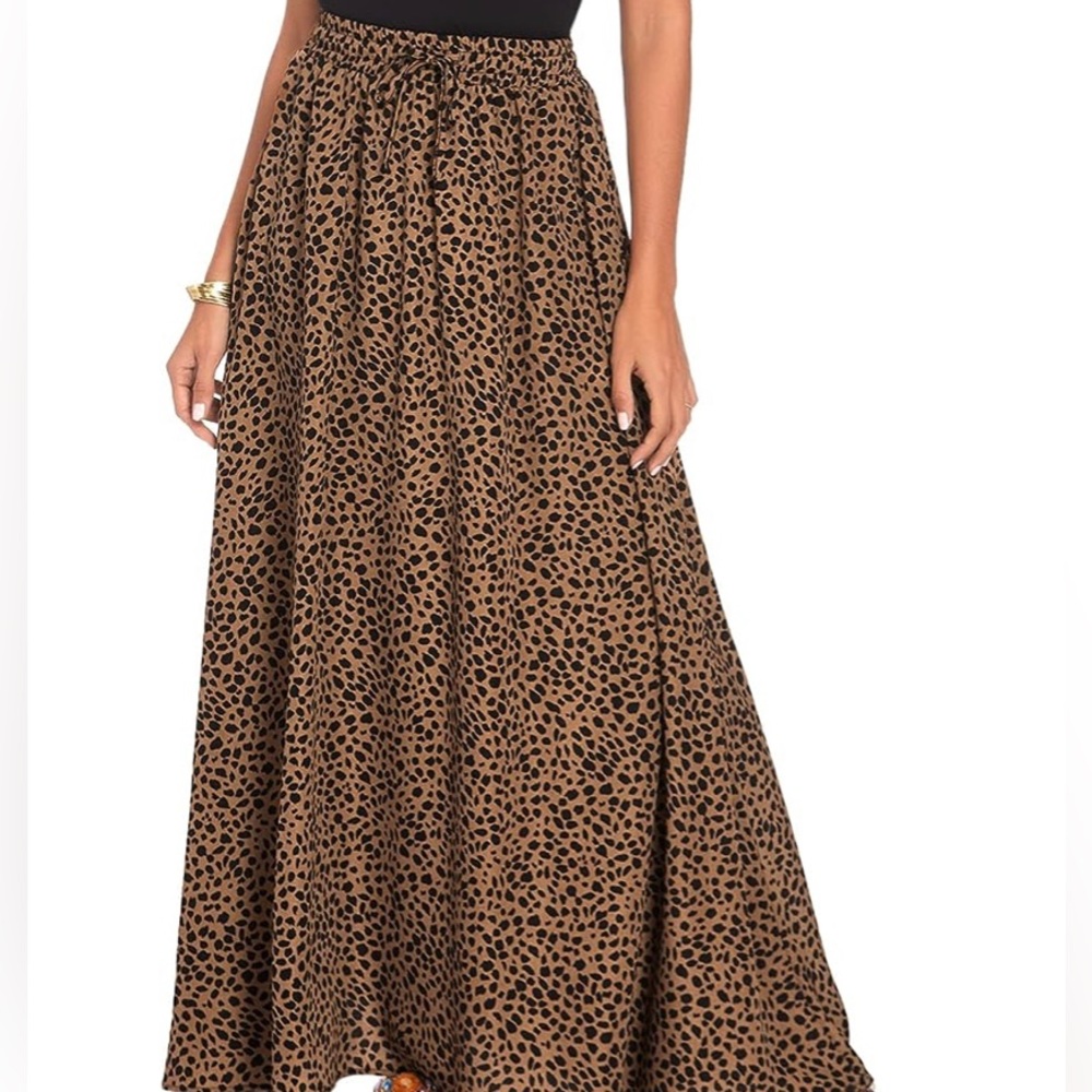 Bluetime Leopard Print Maxi Skirt XL